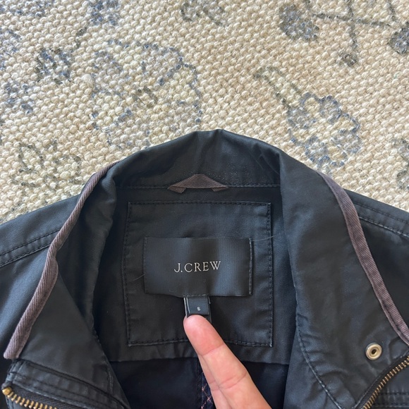 J.Crew Waxed Canvas Field Coat Chore Jacket Small Womens 100% Cotton Navy Blue - Picture 3 of 3